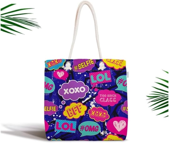 RealHomes Xo Pop Art Tasarımlı Dijital Baskılı Fermuarlı Kumaş Çanta, CANTA-3493