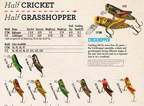 Rebel Lures Crickhopper Kriket/Çekirge Crankbait Balıkçılık Yemi, 1 1/2 İnç, 1/4 oz