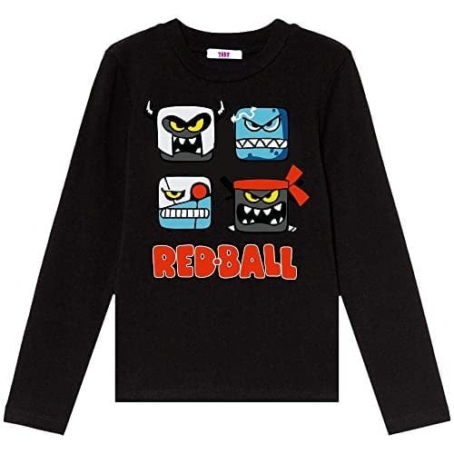 Red Ball Uzun Kol Çocuk Tişört Siyah Unisex Kesim