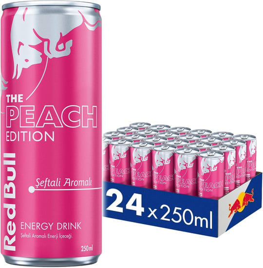 Red Bull Enerji İçeceği, Şeftali, 250 ml (24lü Paket, 24 x 250 ml)