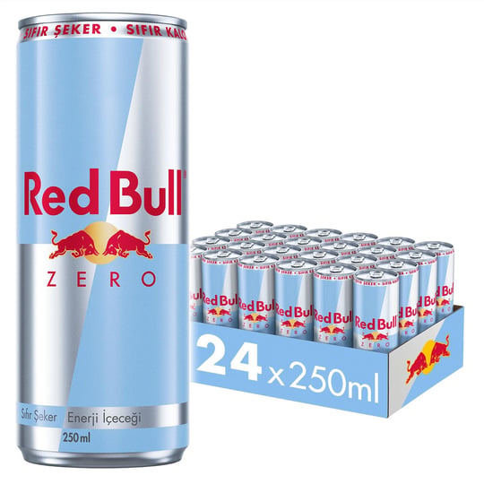 Red Bull Enerji İçeceği Zero, Sıfır Şeker, 250 ml x 24 Adet