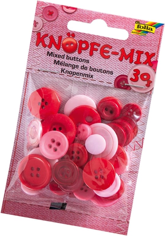 (Red) - Folia 12894, buttons mix, tone on tone mix, 30 g