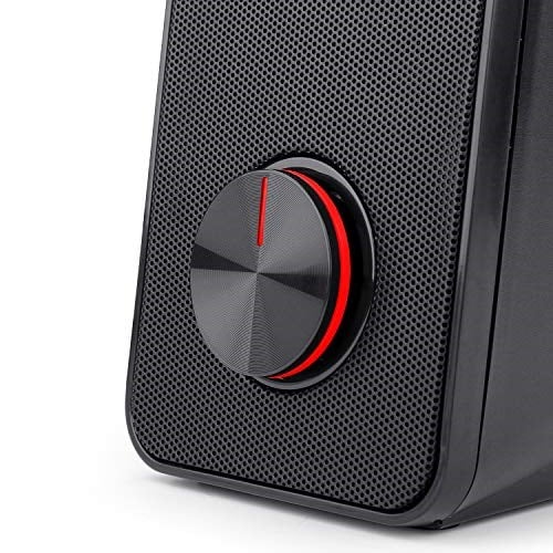 Redragon Stereo Hoparlör 2.0 Stentor (GS500) 2 x 3 W Arka Aydınlatmalı Bilgisayar için, Kırmızı, USB üzerinden güç beslemesi ve 3,5 mm jak fişi, siyah
