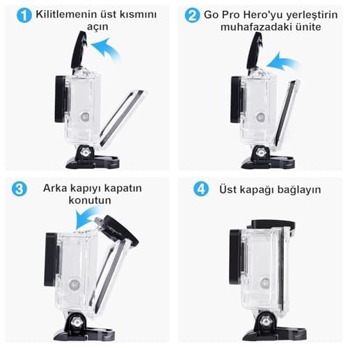REDTRON GoPro Hero 5/6/7 için su geçirmez gövde, 60 m suya dayanıklı dalış koruyucu kılıf, hızlı montaj mandallı ve 12 buğulanma önleyici eklenti,  - Seçenekler: Case for Gopro 5/6/7, Case for Gopro 8