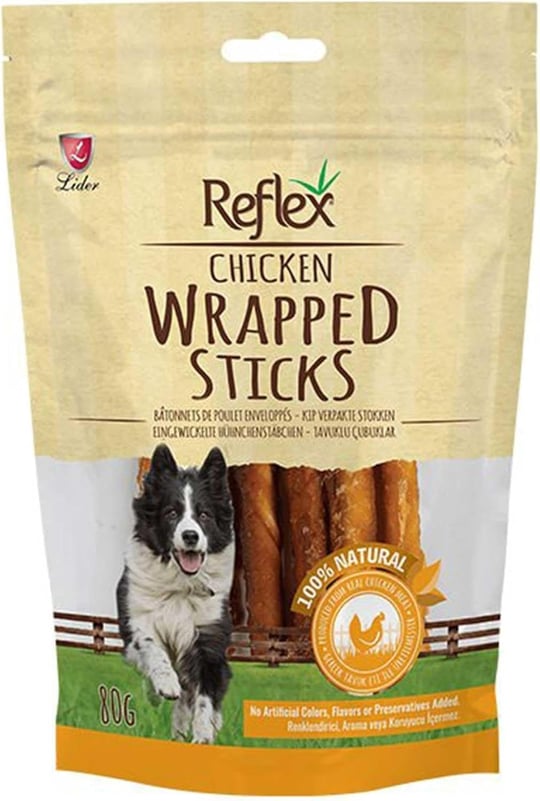 Reflex Kurutulmuş Chicken Wrapped Sticks Tavuk Parçalı Çubuk Köpek Ödülü 80 Gr