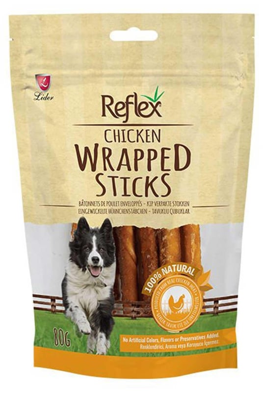 Reflex Kurutulmuş Chicken Wrapped Sticks Tavuk Parçalı Çubuk Köpek Ödülü 80 Gr