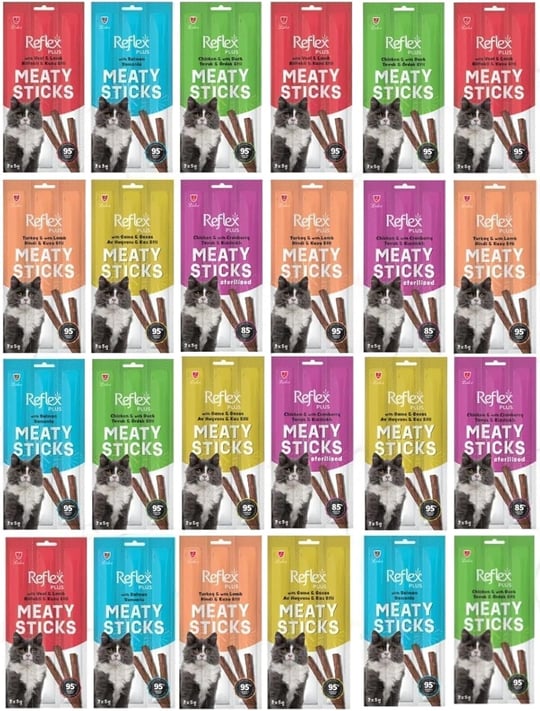 Reflex Plus Meaty Sticks Kedi Ödülü, 3x5 gr, 24 Paket