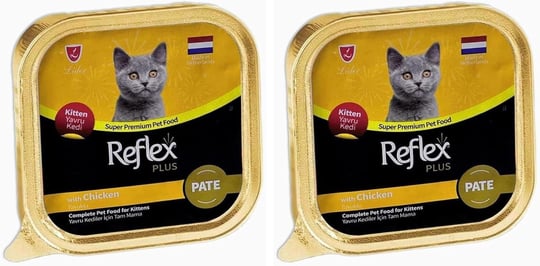 Reflex Plus Pate With Orgranic Chicken Adult Cat Food 85 Gr 2li paket