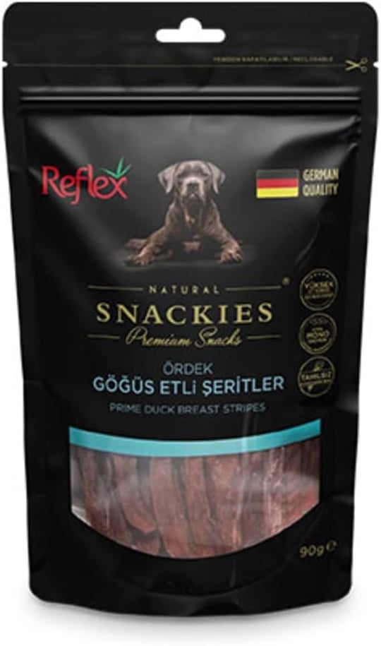 Reflex Snackies Ördek Göğüs Şeritleri Kurutulmuş Et Köpek Ödülü 90gr