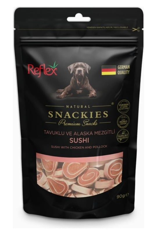 Reflex Snackies Tavuklu Alaska Mezgitli Kurutulmuş Et Köpek Ödülü 90gr