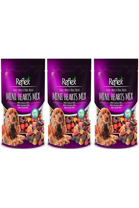 Reflex Yarı Yumuşak Mini Kalp Mix Köpek Ödül Maması 150 Gr 3LÜ SET