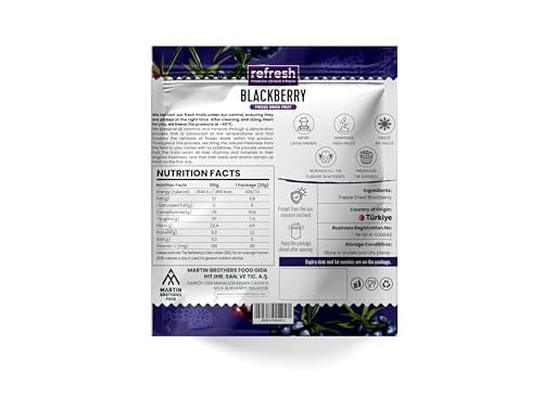 refresh Freeze Dried Böğürtlen - Dondurularak Kurutulmuş Meyve - Freeze Dry Meyve Kurusu 20gr
