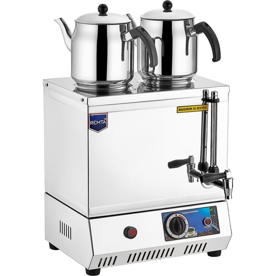 Remta EP05 40 Model Elektrikli Çay Ocağı, 28 L, Pleytsiz, Beyaz, Paslanmaz Çelik, 2000 W, Otomatik Isı Kontrol, Demlikler Hariç
