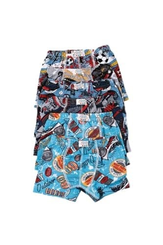 Renkli Desenli Erkek Çocuk 6 lı Boxer