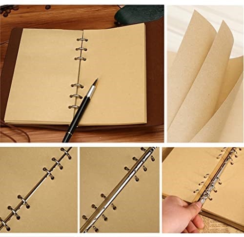 Retro Vintage yapraklı not defteri, klasik PU deri kapak, seyahat defteri, travel journal, günlük, seyahat günlüğü, doldurulabilir eskiz defteri, Sketchbook, 130x185mm