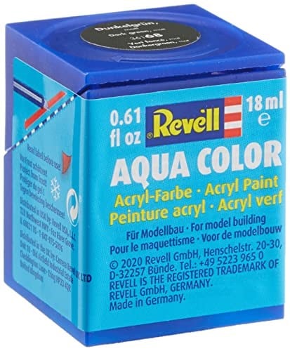 Revell - Su Bazlı Maket Boyası Koyu Yeşil Mat Raf 18 Ml (36168)