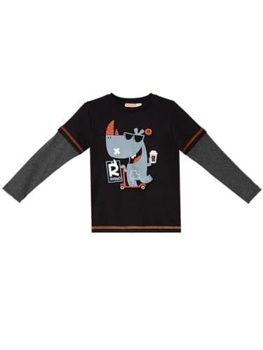 Rhino Erkek Çocuk Siyah T-shirt Eşofman Altı Takım