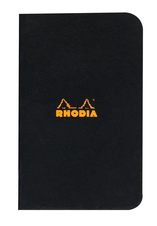 Rhodia Kareli Zımbalı Defter, Siyah, 75x120 mm - Seçenekler: 75x120 mm, 148x210 mm, 210x297 mm