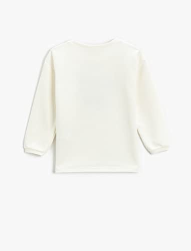 Ribbanalı Sweatshirt Parlak Kalp Baskılı Bisiklet Yaka