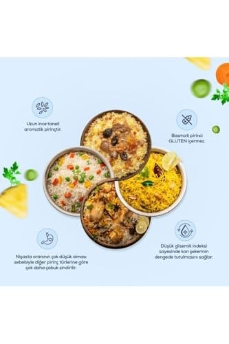 Rice Basmati 1121 Pirinç 900 gr X 3 Adet