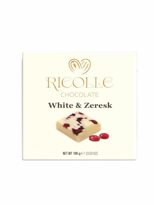 Ricolle Chocolate White and Zereshk 100 gr (EKŞİ ve TATLI)