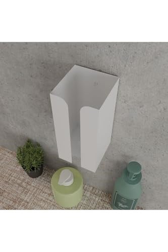 Risingmaber Metal Beyaz Güçlü Yapışkanlı Organizer Peçetelik,Dispenser Mutfak Banyo Peçetelik MT107B