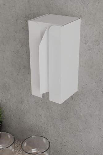 Risingmaber Metal Beyaz Güçlü Yapışkanlı Organizer Peçetelik,Dispenser Mutfak Banyo Peçetelik MT107B
