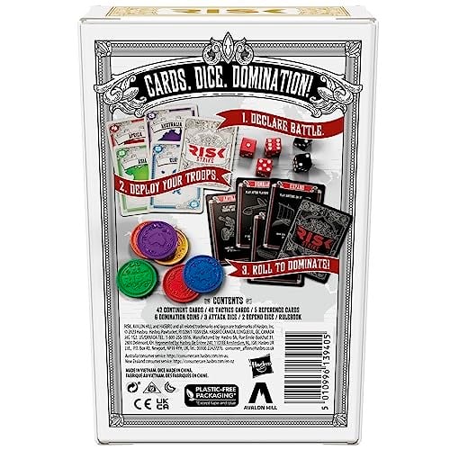 Risk Strike Cards and Dice Game, Quick-Playing Strategy Card Game for 2-5 Players, 20 Min. Average, Family Games, Party Games - İngilizce versiyon