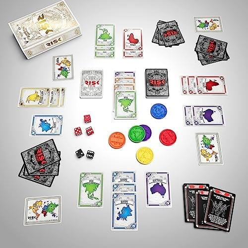 Risk Strike Cards and Dice Game, Quick-Playing Strategy Card Game for 2-5 Players, 20 Min. Average, Family Games, Party Games - İngilizce versiyon