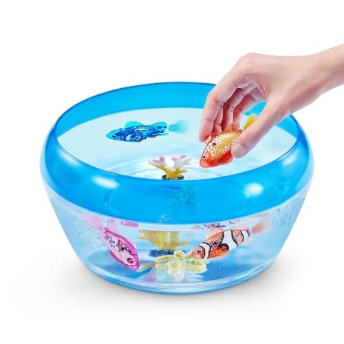 ROBO ALIVE Robo Fish Serisi 3 robot balık, 2li paket, turuncu ve deniz mavisi, birden fazla yönde yüzer, pille çalışır, oyuncak balık, havuz oyuncağı (2li paket, - Seçenekler: Seri 2, Seri 3, Modern