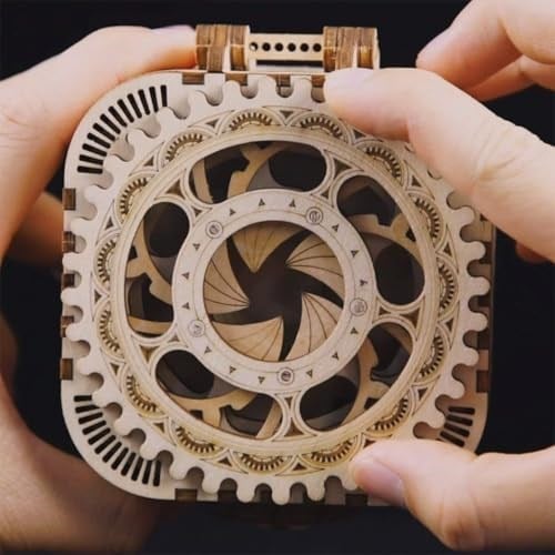 ROKR 3D Ahşap Yapboz Mekanik Hazine Kutusu Modeli Kendin Yap Zeka Oyunları Projeleri 14 Yaş ve Üzeri Yetişkinler için