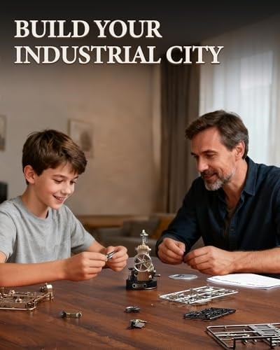 ROKR Metal 3D Yapboz Mekanik Model Kitleri, Platsic DIY Endüstriyel Şehir El Sanatları Hediyeleri (Mors Telgrafı)