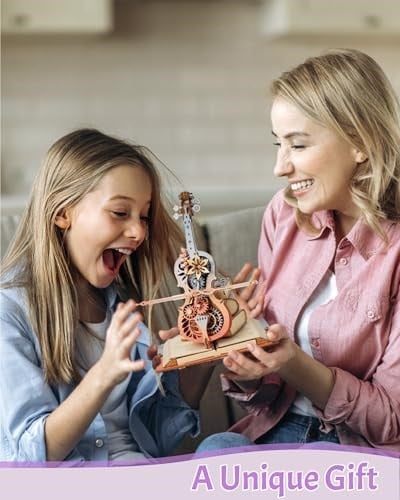ROKR Yetişkinler için 3D Yapboz Ahşap Model Kitleri, Ahşap modeller Sihirli Çello Müzik Kutusu Mekanik Model 3D Ahşap Yapboz Gençler ve Yetişkinler için Doğum Günü Hediyeleri (Muhteşem Düşler