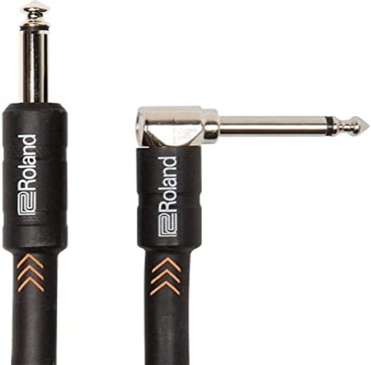Roland Black-Serisi 3 m enstrüman kablosu, açılı/düz 6,3 mm jak - RIC-B10A