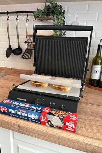 Roll Up Kesilmiş Mini Pişirme Kağıdı Airfryer - Tost Makinesi - Mini Fırın uyumlu 12 Yaprak x 6 Kutu
