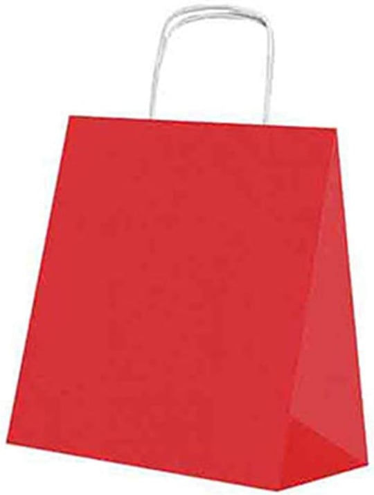 Roll-Up Kraft Çanta Kırmızı Küçük Boy 18x24cm 25li