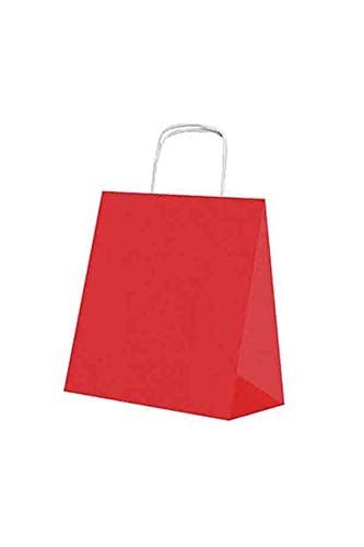 Roll-Up Kraft Çanta Kırmızı Küçük Boy 18x24cm 25li