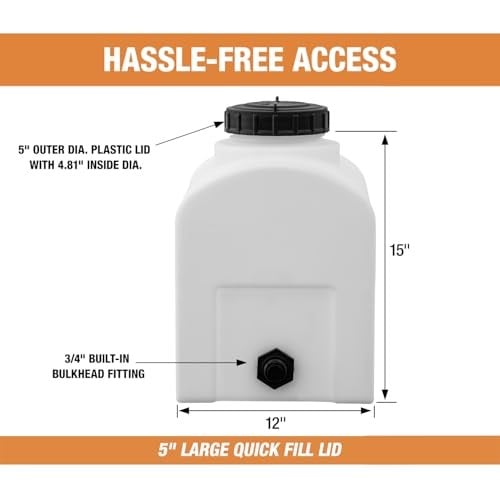 RomoTech 82123879 Kubbeli Polietilen Rezervuar Su Tankı, Çiftçilik İnşaatı ve Daha Fazlası, 20,5 Litre, Sele