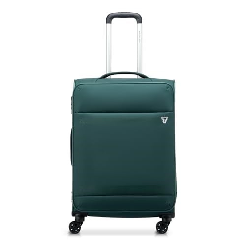 Roncato Yeşil Çekçekli Kumaş Valiz 41464287 Trolley Medio 4R Jazz 4.0