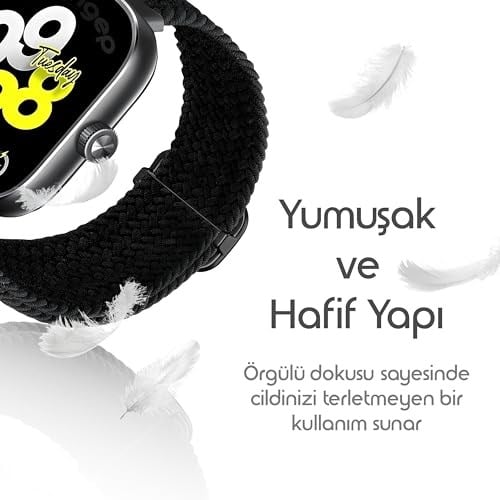 Rongep [Classical Loop] Xiaomi Redmi Watch 6/5/4/Mi Band 10 Pro/9 Pro/8 Pro ile Uyumlu Örgü Kordon Konforlu Mi Band 10 Pro Kordon Terletmeyen Elastik Kumaşlı Redmi Wa - Seçenekler: Siyah, Haki, Renkli