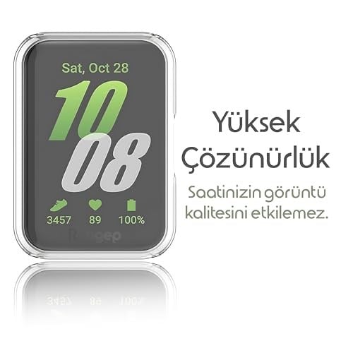 Rongep [Soft-Case] Samsung Galaxy Fit 3 için 360° Kasa Koruyucu Yumuşak TPU Kılıf Dokunma ve Netliği Etkilemeyen Galaxy Fit3 Koruyucu Darbelere Karşı Samsung Fit 3 Ekran Koruyuculu Kılıf (Şeffaf)