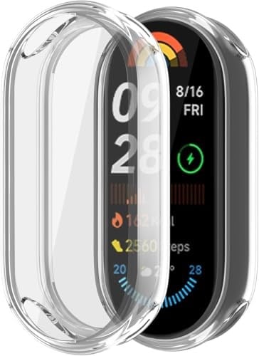 Rongep [Soft-Case] Xiaomi Mi Band 10 ile Uyumlu 360° Kasa Koruyucu Kılıf Yumuşak TPU Malzeme Dokunmatiği ve Netliği Etkilemeyen Darbelere Karşı Xiaomi Mi Band 10 Ekran Koruyuculu Kılıf (Şeffaf)