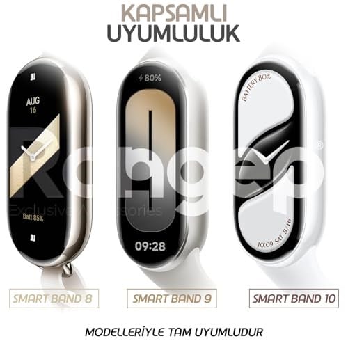 Rongep [Sport Loop] Xiaomi Mi Band 10/9/8 ile Uyumlu Kumaş Kordon Yumuşak ve Konforlu Smart Band10 Kordon Dayanıklı Cırt Cırt Ta - Seçenekler: Siyah, Haki, Kırmızı-Siyah, Kırçıllı Beyaz, Mavi, Neon...