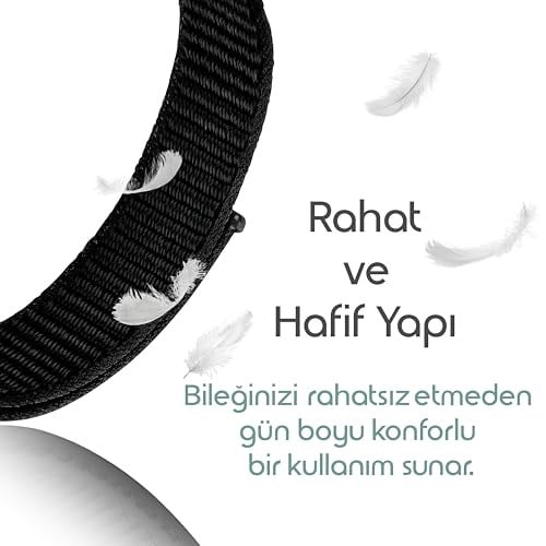 Rongep [Sport Loop] Xiaomi Mi Band 10/9/8 ile Uyumlu Kumaş Kordon Yumuşak ve Konforlu Smart Band10 Kordon Dayanıklı Cırt Cırt Ta - Seçenekler: Siyah, Haki, Kırmızı-Siyah, Kırçıllı Beyaz, Mavi, Neon...