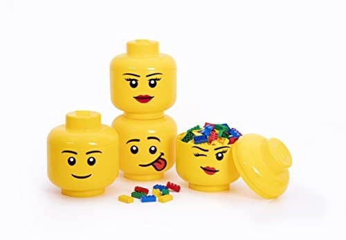 Room Copenhagen LEGO Iconic Opbergbox Hoofd Pompoen Küçük Turuncuje, Plastik - Seçenekler: X-Small, Large, Mini, Set, küçük