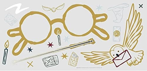 RoomMates RMK4955GM Harry Potter Gözlükleri Dev Soyma ve Çubuk Duvar Çıkartması