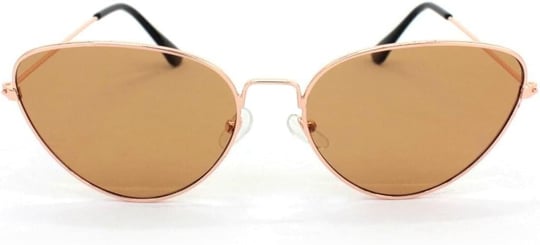 Rose Metal Çerçeveli Cat Eye Bayan Güneş Gözlüğü Açık Kahverengi