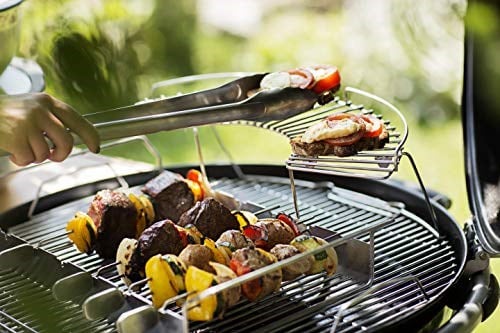 RÖSLE Barbekü Şiş Tutucu 6lı Set 25072-6 şiş ve bir raf seti, Paslanmaz Çelik, Şişler Döndürülebilir, 4 Konumda Her Yönden Izgara, Her şişin uzunluğu 33 cm