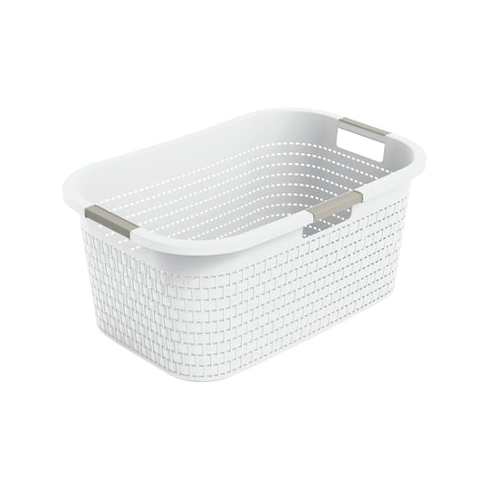 Rotho Country çamaşır sepeti 40 l, plastik (PP) BPA içermez, mistletoe beyaz, 40 l (58,0 x 38,9 x 25,1 cm)