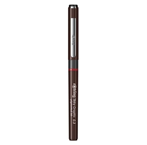 rOtring 1904753 Tikky Grafik Fiber Uçlu Kalem, Siyah Mürekkep, Kahverengi Gövde, 0.3 mm - Bedenler: 0.1 Mm, 0.2 Mm, 0.3 Mm, 0.5 Mm, 0.4 Mm, 0.7 Mm, 0.8 Mm